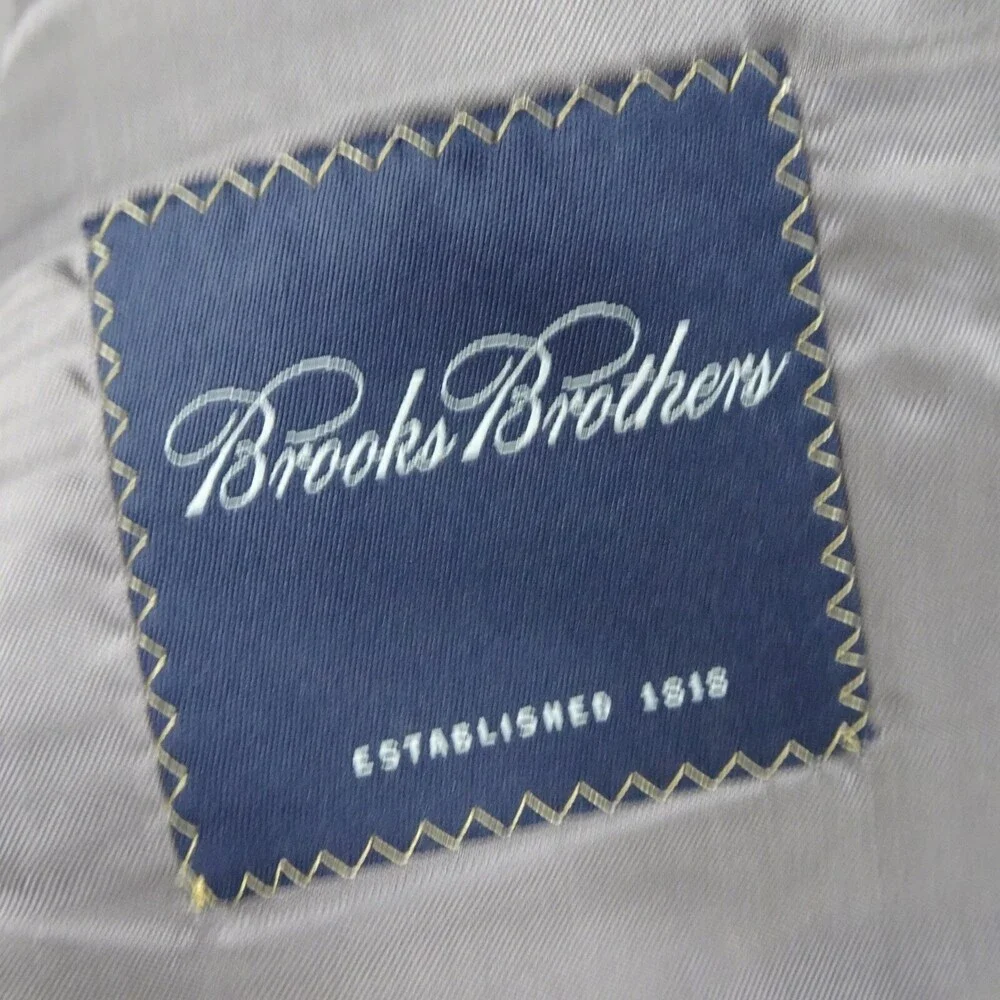 Brooks Brother Sports Jacket Mens 42R Black Wool Coat Blazer Houndstooth